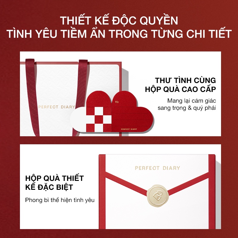 Hộp quà Perfect Diary son Stiletto phiên bản Phong bì thư tình cao cấp 3x0.8g