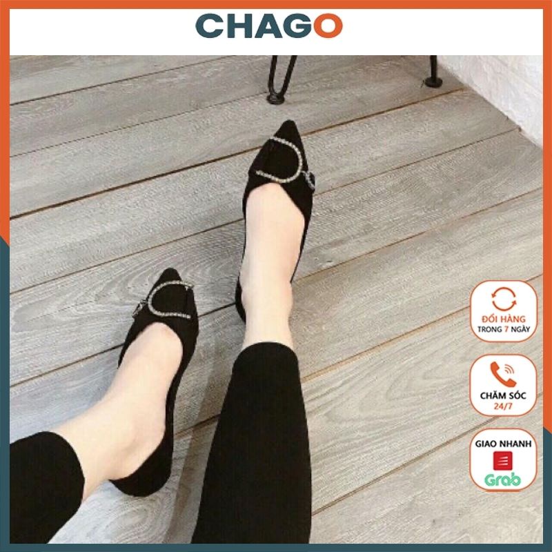 Giày búp bê nữ, giày bệt mũi nhọn tag khóa siêu xinh CHAGO GNU176