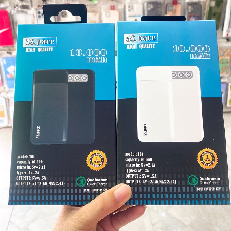 Pin sạc dự phòng HIGH QUALITY 5S. pace 10.800 mah mỏng gọn