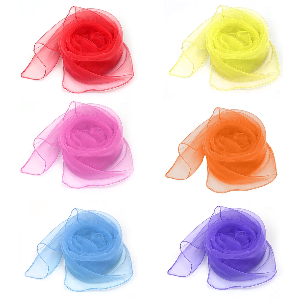 20pcs/pack Dress Up Performance Toy Props For Baby Square Silk Gift Kids Dance Magic Tricks Juggling Scarves
