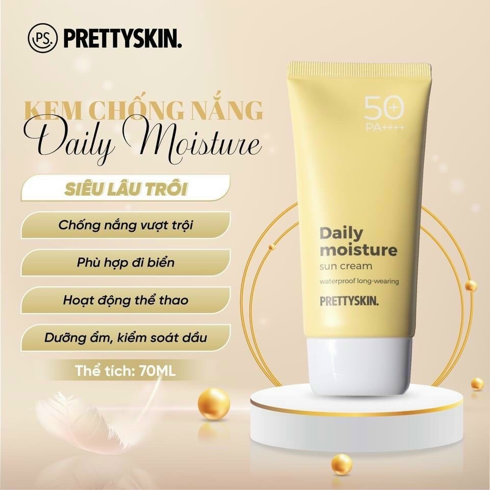 Kem Chống Nắng Kềm Dầu, Nâng Tông Da, Dưỡng Ẩm Pretty Skin - PrettySkin Sun Cream SPF 50+ PA++++ 70ml