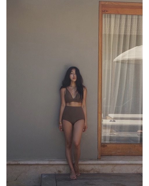 (Có sẵn) Đồ bơi My Bikini 2 mảnh quần cạp cao màu Nâu daothuha1990