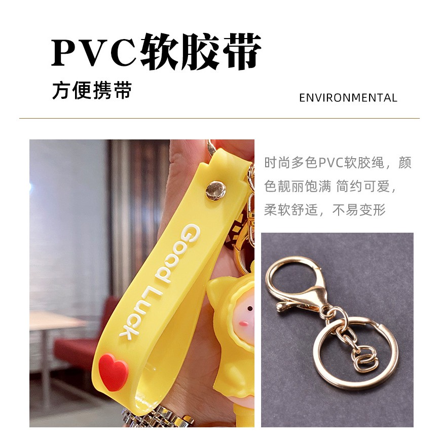 [Quà tặng ý nghĩa] Móc Chìa Khoá Móc Khóa Tạo Hình Heo áo vàng Dễ Thương Cho Cặp Đôi KH06