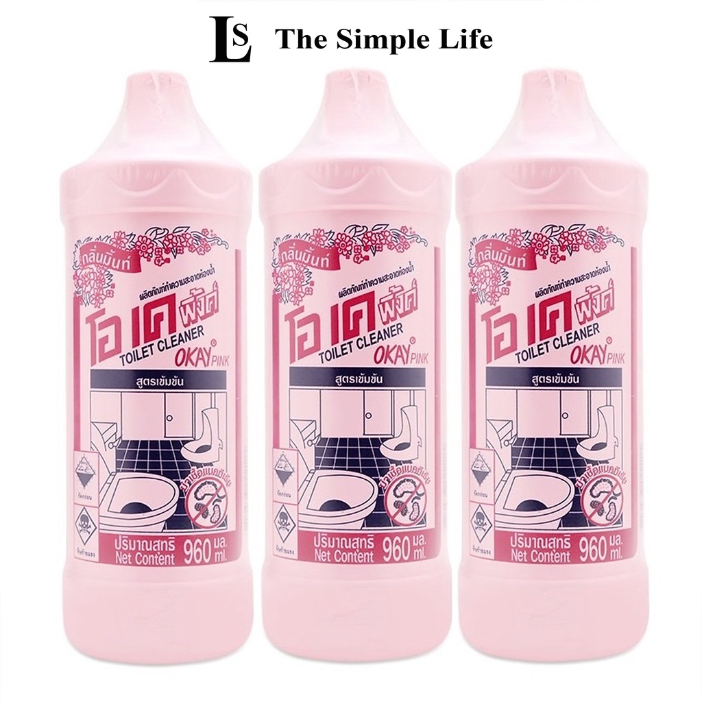 Nước tẩy bồn cầu nhà vệ sinh, chai tẩy cọ rửa toilet Okay Thái Lan 960ml sạch bóng, khử mùi hôi cao cấp [CHÍNH HÃNG]