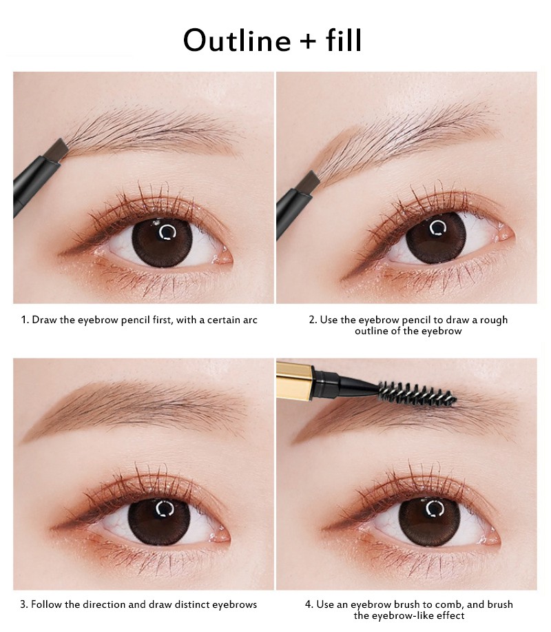 Maycheer Super Smooth Triangle Small Double-ended Eyebrow Pencil Long Lasting Waterproof Sweatproof Eyebrow Pencil | BigBuy360 - bigbuy360.vn