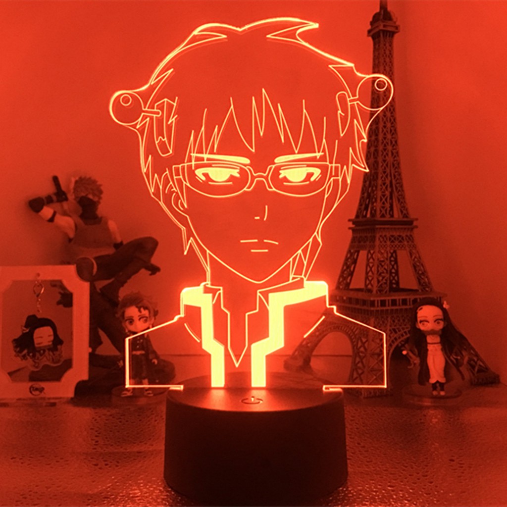 Đèn Led 3D Mẫu Saiki Anime 16 Màu Nhân Vật Hoạt Hình