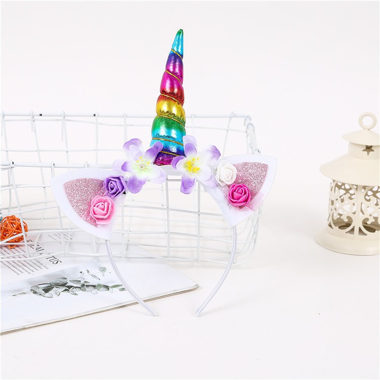 Băng đô cài tóc kiểu dáng sừng kỳ lân xinh xắn cho bé gái