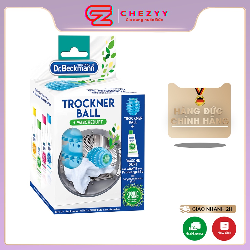 Bóng giặt Trockner Ball giúp quần áo không bị nhăn khi giặt hoặc sấy [Hàng Đức chính hãng]