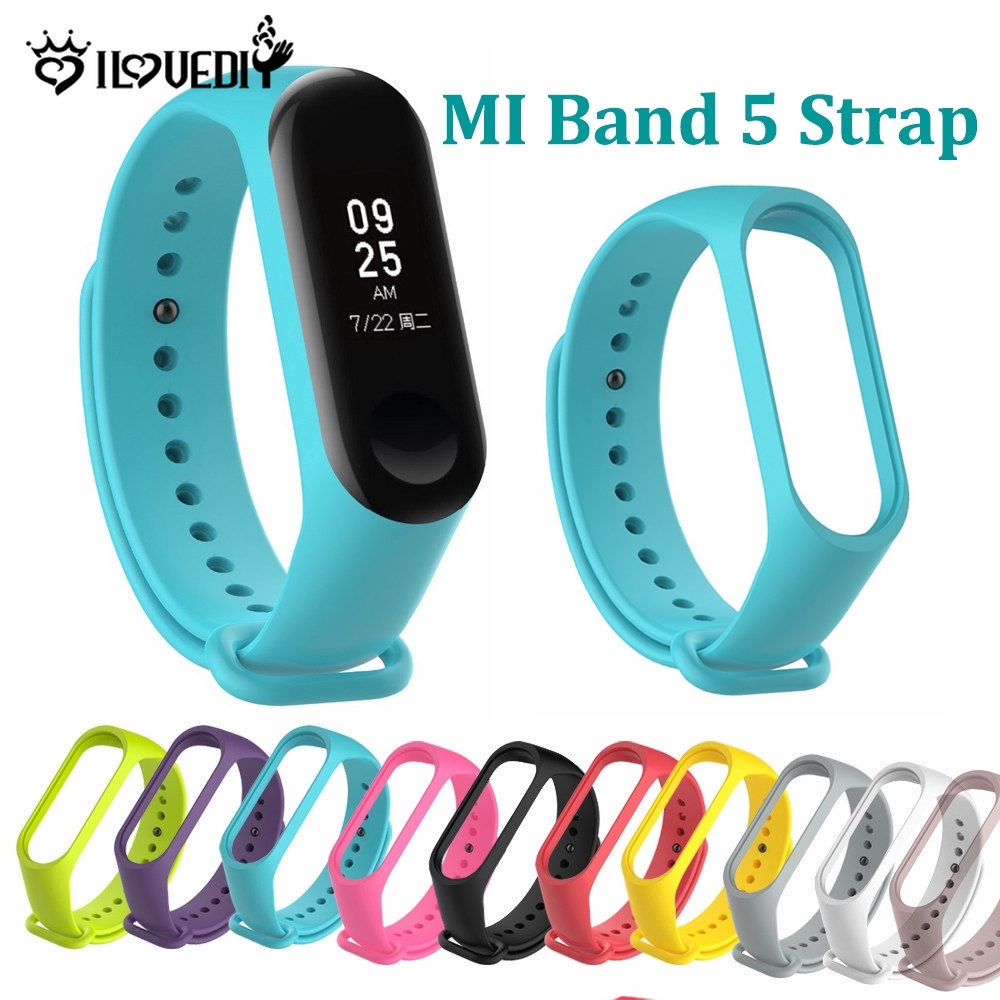 Dây Đeo Thay Thế Chất Liệu Silicon Màu Trơn Cho Xiaomi Mi Band 5