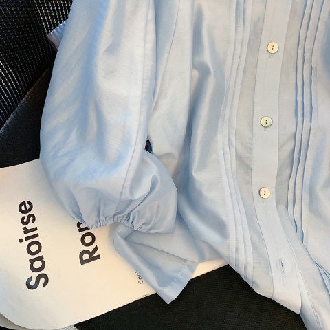 Áo Sơ Mi Tay Phồng Cổ Bẻ Thời Trang Mùa Hè Chất Lượng Cao