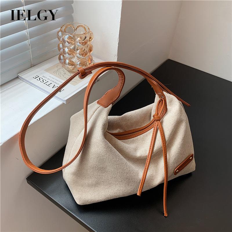 Túi đeo vai IELGY từ vải canvas thiết kế đơn giản thời trang dành cho nữ