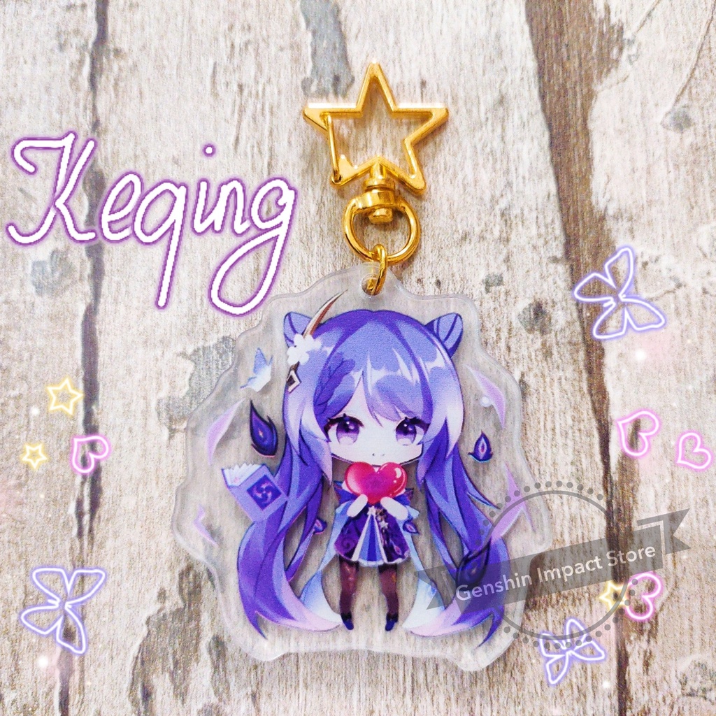 KEQING Móc khóa Genshin Impact M17(in giữa acrylic)
