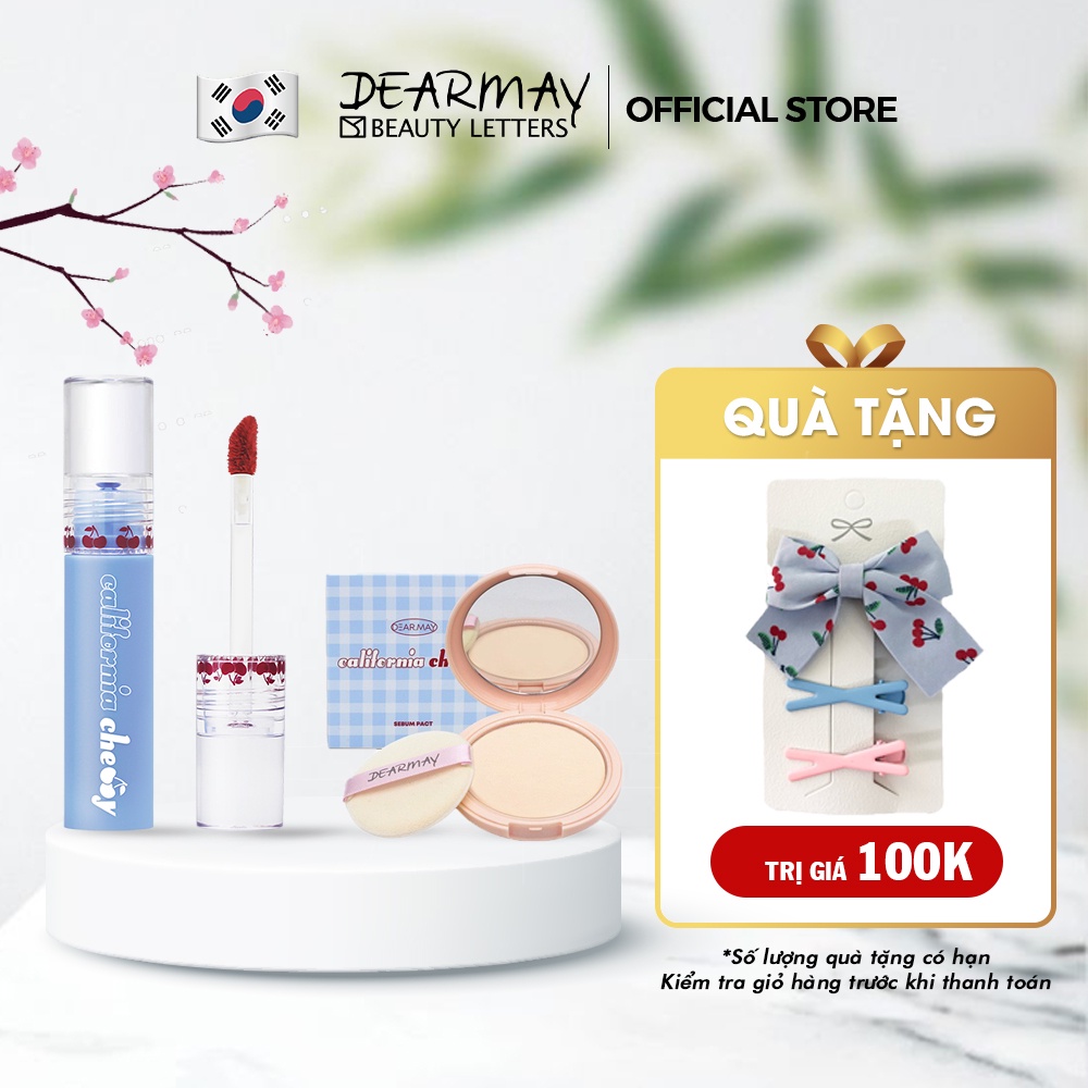 Combo tiện lợi: Son Cherry Tint + Phấn Phủ Cherry Sebum Pact (2 items)