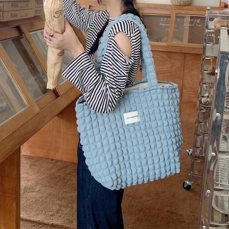 Seng Túi Xách Tote Xếp Ly Cỡ Lớn Sành Điệu Có Khóa Kéo Bong Bóng Cho Ngày Valentine