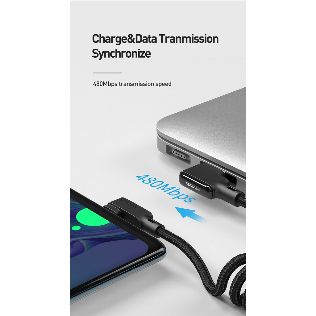 Cáp sạc điện thoại di động trên xe hơi bẻ góc 90 độ 3A Type C QC4.0