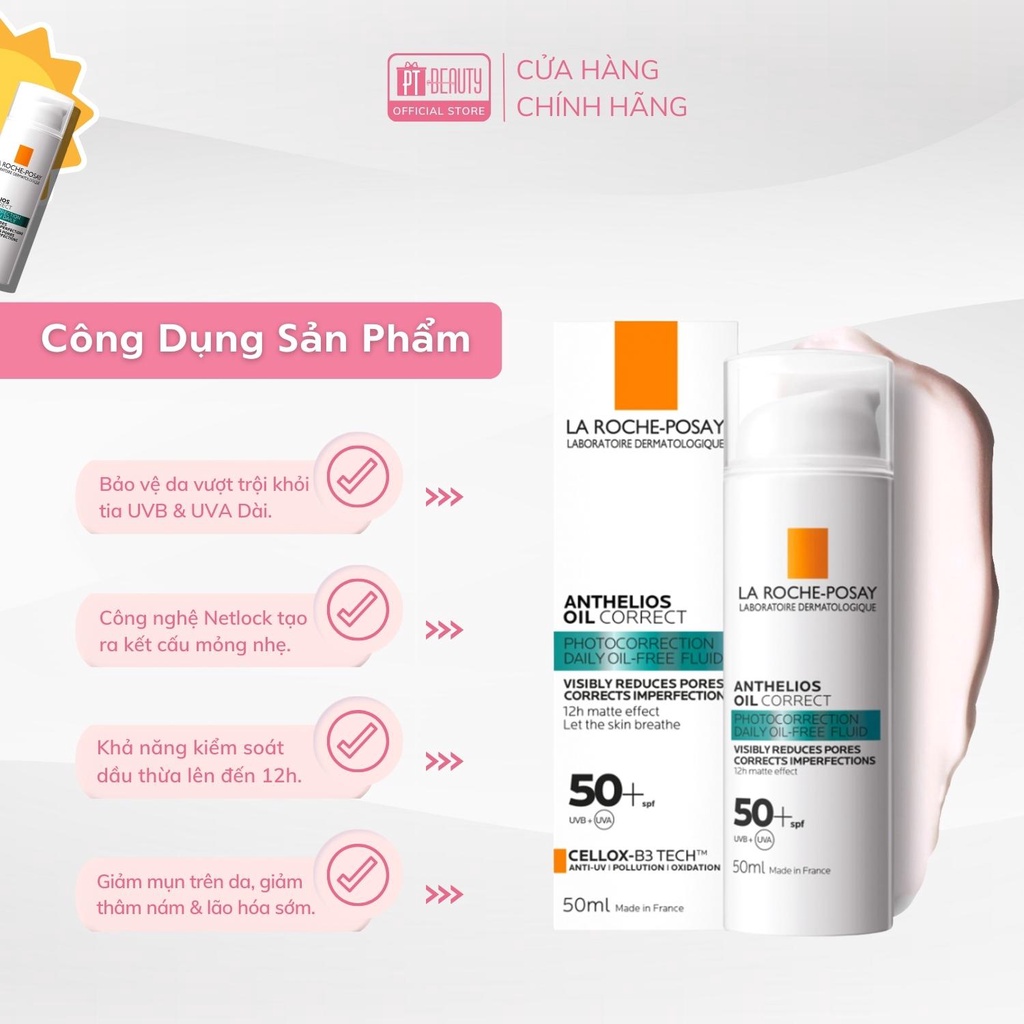 Kem chống nắng La Roche-Posay Anthelios Oil Correct Photocorrection Daily Gel Cream SPF50+ 50ml