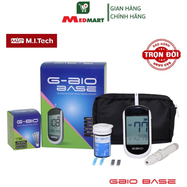  Máy Đo Đường Huyết GBIO BASE GB101, M.I.TECH Hàn Quốc Full Bộ - MEDMART