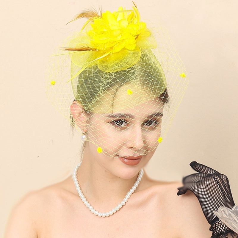 Cài Tóc Hình Vương Miện Đính Lông Vũ Hóa Trang Halloween Cho Nữ