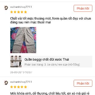 Quần baggy chất đũi xước Thái