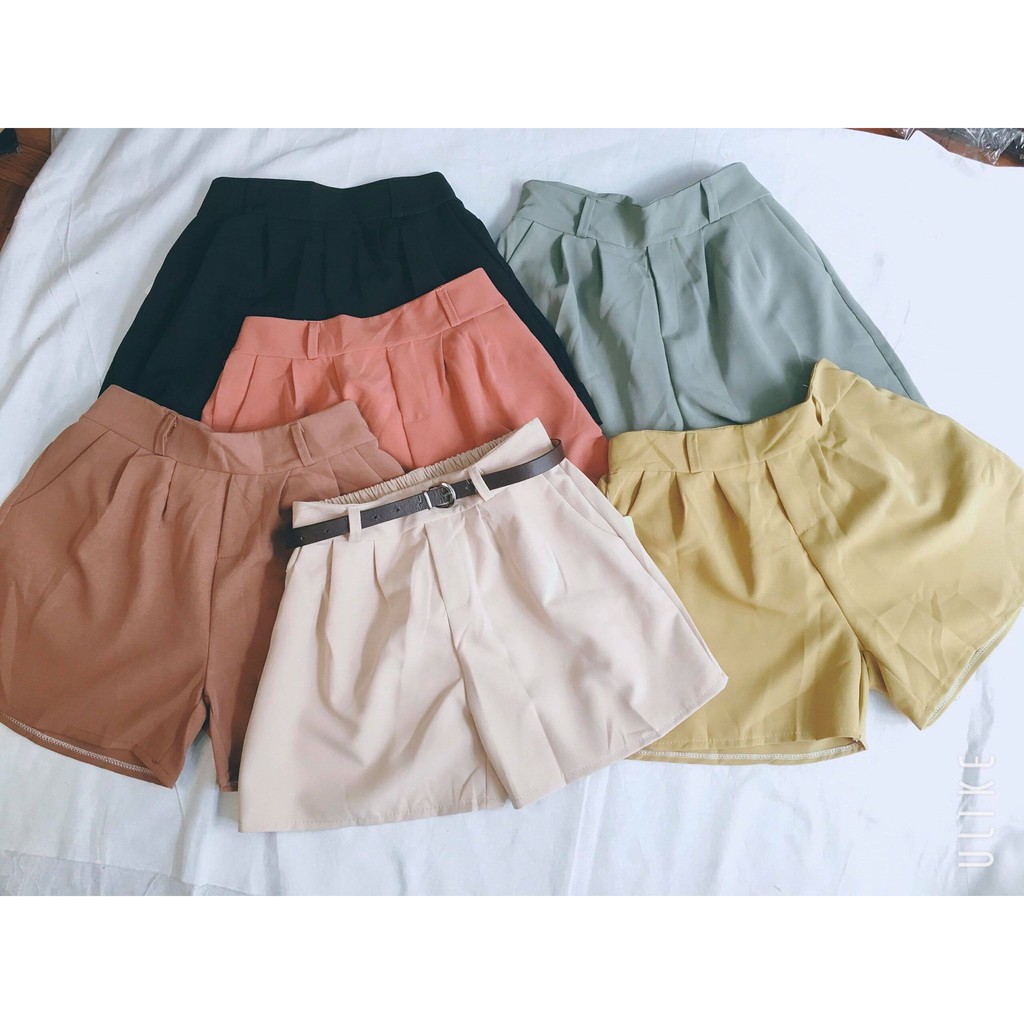 Quần sooc kèm đai lưng 6 màu