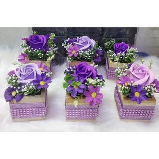 Hoa gỗ trang trí bàn Gallery tone tím 6 x 6 cm