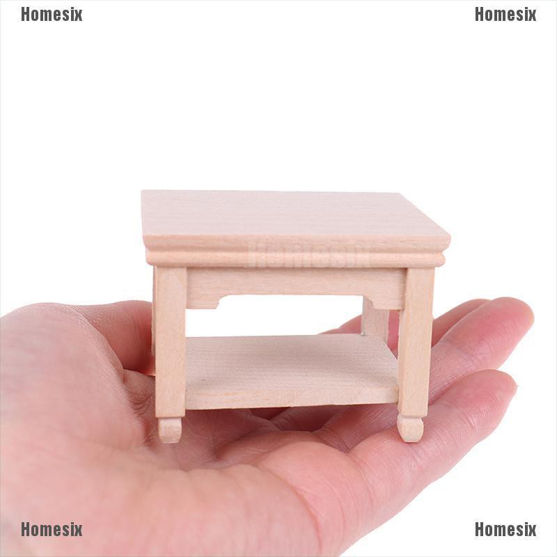 [HoMSI] 1/12 Dollhouse Miniature Mini Wooden Tea Table Model Accessories SUU