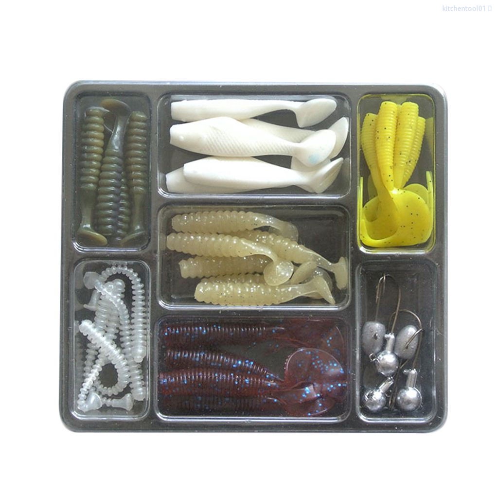 Bộ Mồi Câu Cá Giả Bằng Cao Su Kèm Lưỡi Câu Sống Động Dùng Để Câu Cá