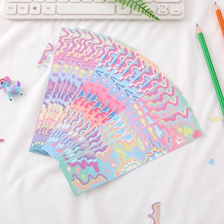 Sticker hình sóng uốn màu sắc dùng để trang trí