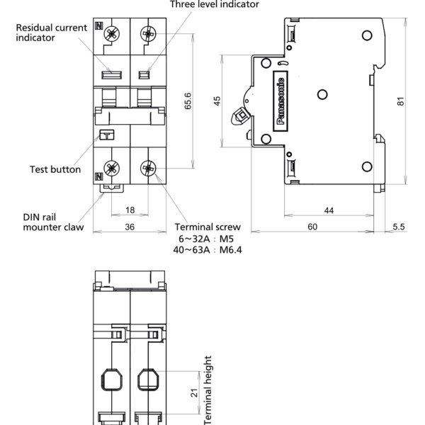 Cầu dao tự động Aptomat MCB  thiết bị điện Panasonic