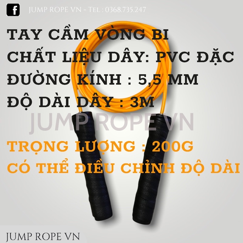 Dây nhảy thể dục, hỗ trợ giảm cân, dây siêu bền tiện dụng, hỗ trợ giảm cân 3m JUMP ROPE VN