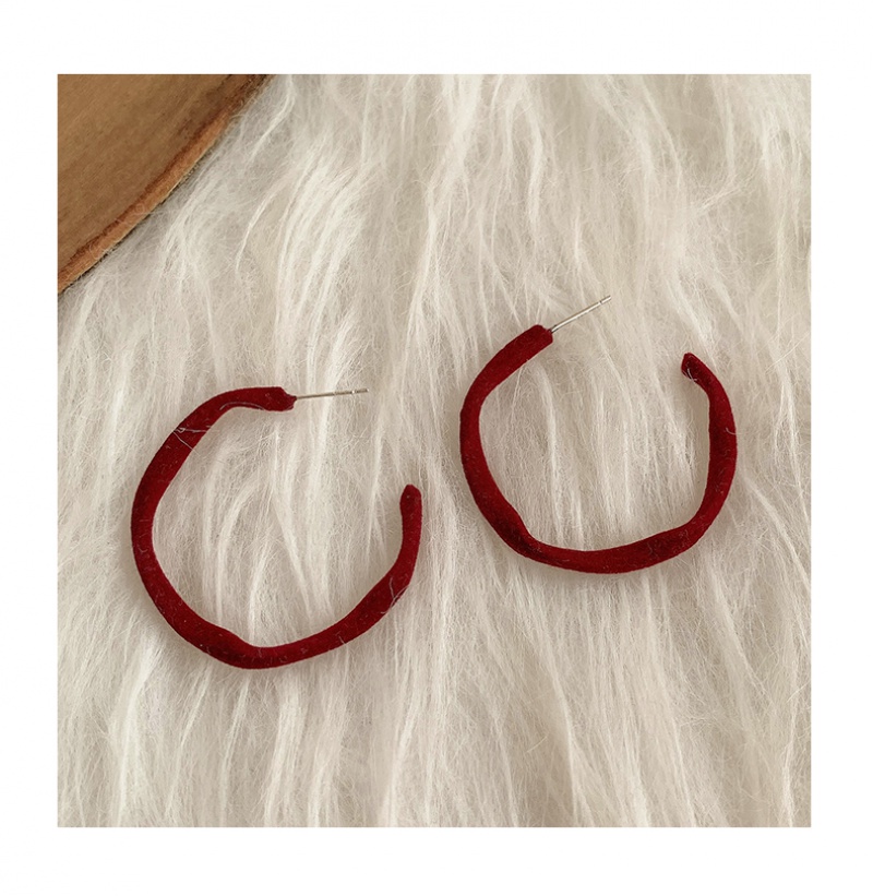 Hoa tai dáng dài hình nơ đỏ xinh xắn bằng nhung thời trang 2023 nữ tính