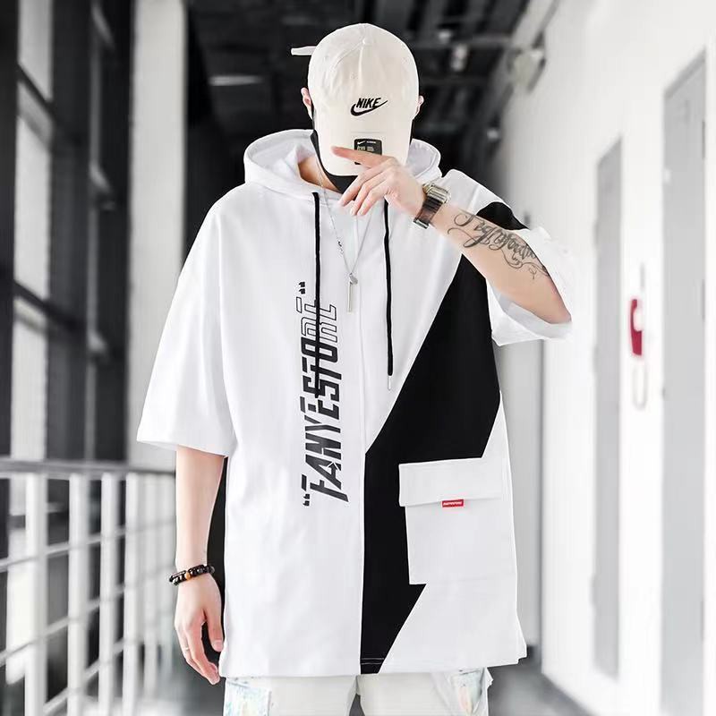 🔔🔔Áo Hoodie Tay Ngắn Thời Trang Phong Cách Hàn Quốc Cho Nam