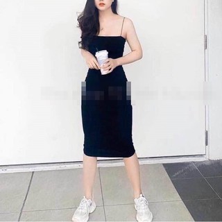 Đầm Body 2 Dây Mảnh Ôm Dáng Chất Thun Dày Dặn ()