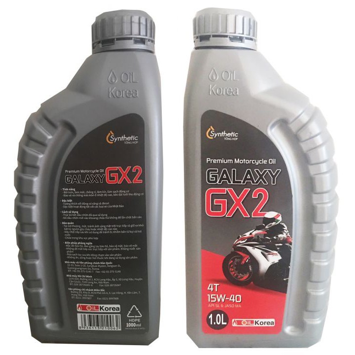 Nhớt xe máy số Galaxy GX2 cao cấp Hàn Quốc - combo 2 chai - 1000ml - Tặng ví nam