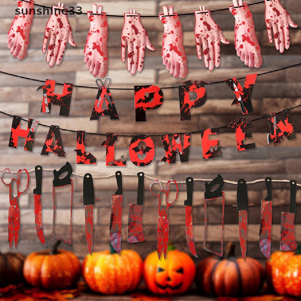 Set 12 Phụ Kiện Treo Trang Trí Halloween Hình Ngôi Nhà Kinh Dị