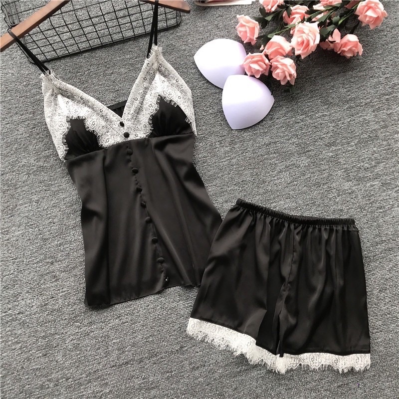 Đồ bộ lụa satin cao cấp viền ren mềm có size từ 45kg đến 65kg | BigBuy360 - bigbuy360.vn