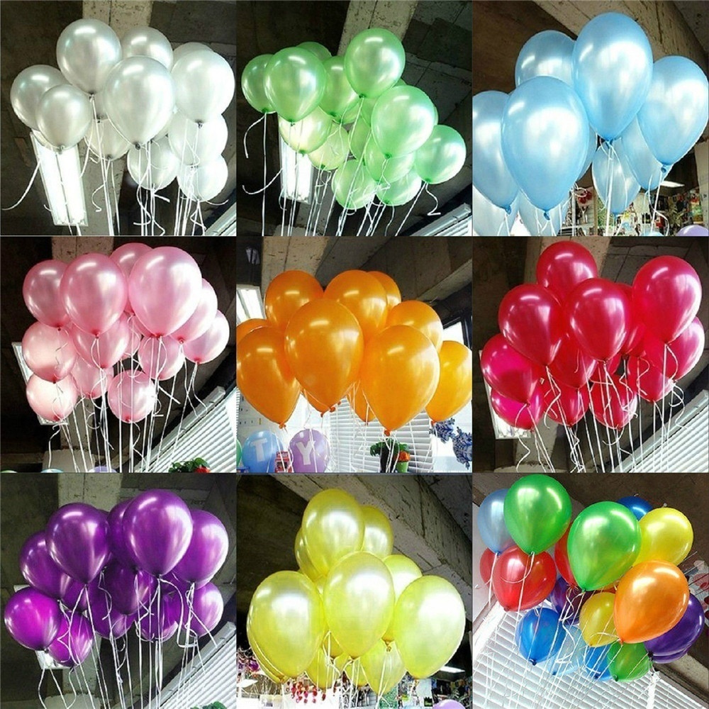 Bộ 20/ 50/ 100 bong bóng latex nhiều màu trang trí tiệc