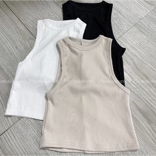 Áo croptop ba lỗ thun gân