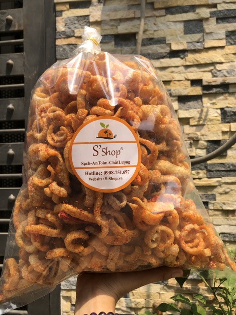 Da heo sấy sốc muối tỏi cay 500g
