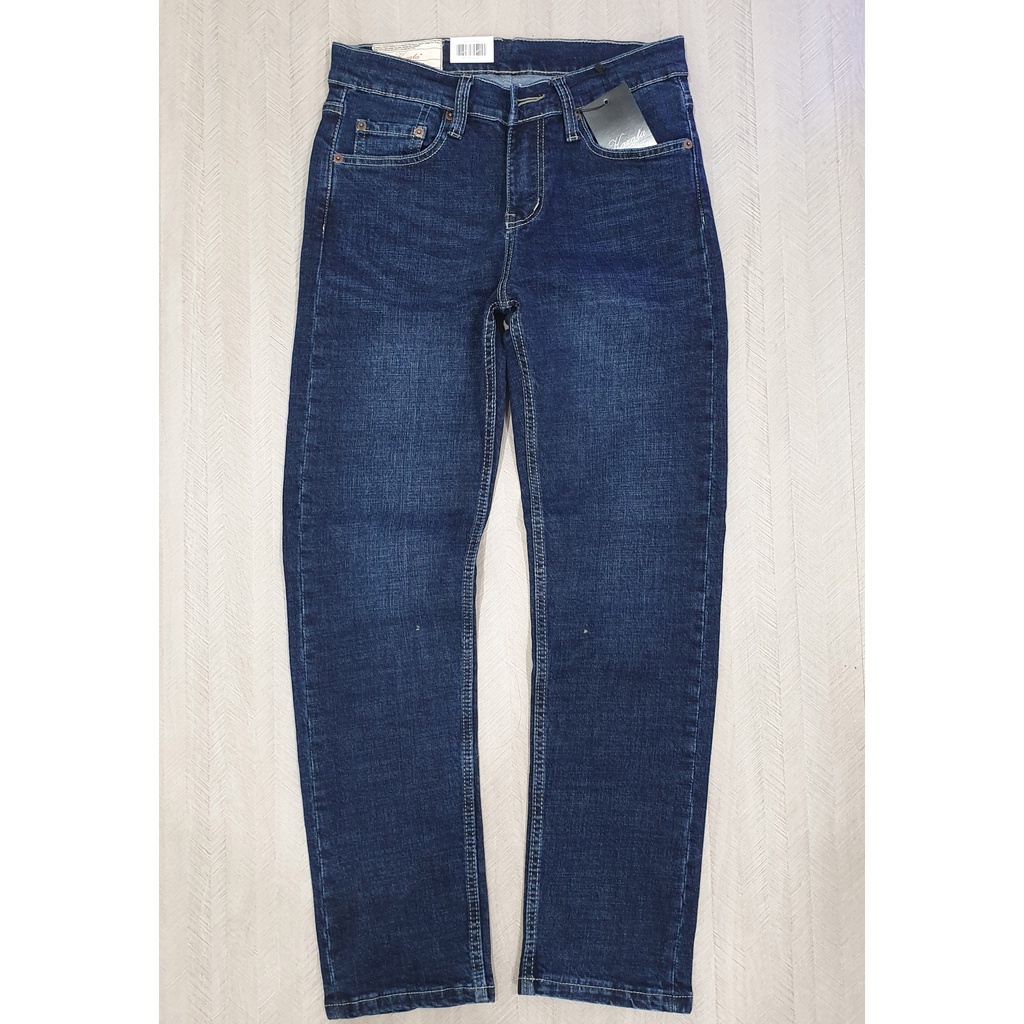 Quần Jean Nam Cao Cấp Xanh Đậm VNXK KAZATA Co Giãn Quần Bò Nam Vải Không Phai