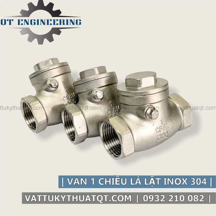 Van 1 Chiều Lá Lật Inox 304 | Nối Ren | DN15, DN20, DN25