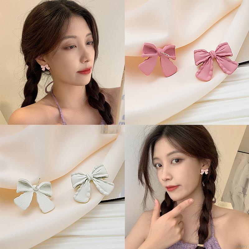 Bông Tai Hình Nơ Bằng Hợp Kim Phong Cách Hàn Quốc Cổ Điển Đơn Giản Dành Cho Nữ