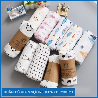 Khăn xô aden sợi tre 100% chất siêu mềm, cỡ đại 120x120. khăn xô đa chức năng