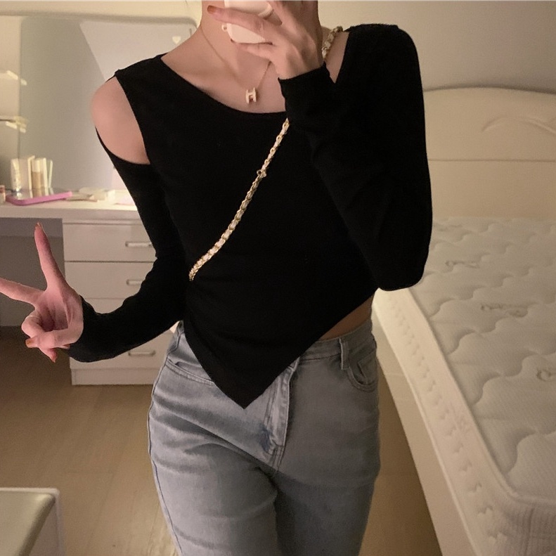 SUXI Áo Thun Tay Dài Màu Sắc Đơn Giản Dễ Phối Đồ Cho Nữ