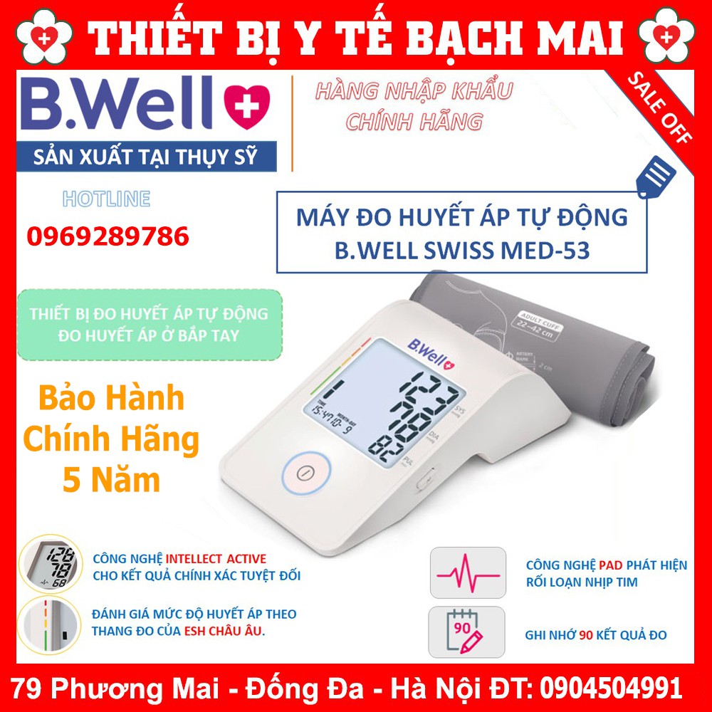 [Bảo Hành Đổi Mới 5 Năm] Máy Đo Huyết Áp Tự Động B Well MED-53 Sản Xuất Tại Thuỵ Sĩ