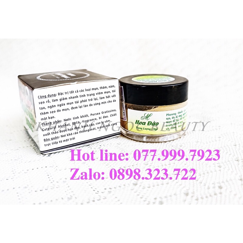 Kem mụn dưỡng da Hoa Đào nắp đen 18g