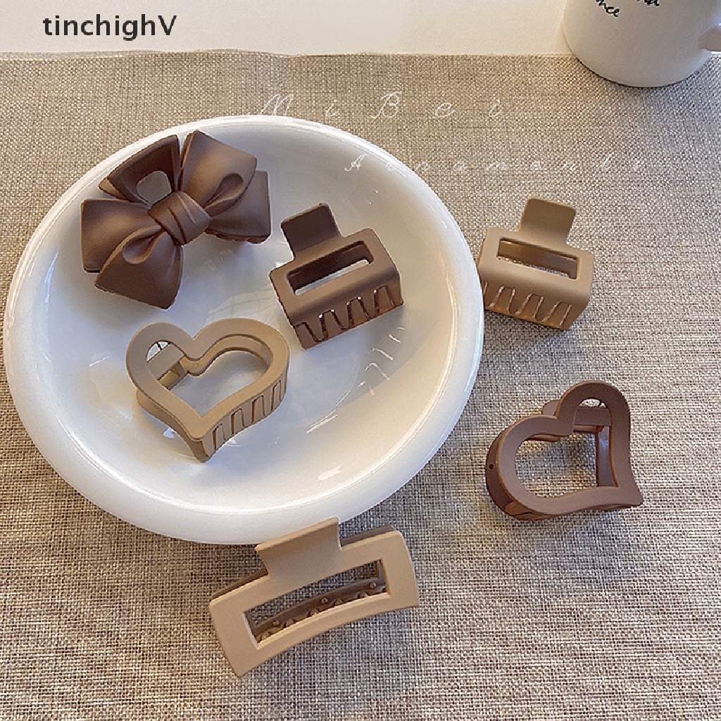 1 Kẹp Tóc Càng Cua Bằng Acrylic Nhám Màu Trơn Thanh Lịch Phong Cách Hàn Quốc