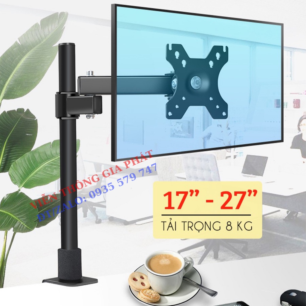Giá Treo Một Màn Hình Máy Tính - Giá Đỡ 1 Màn Hình 17 - 27 Inch - Kẹp Thành Bàn Đa Năng
