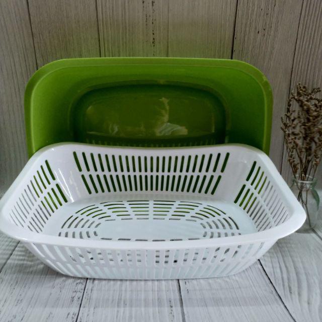 Bộ Thau + Rổ Nhựa Tân Lập Thành kích thước: 32.5 x 22.5 x 9