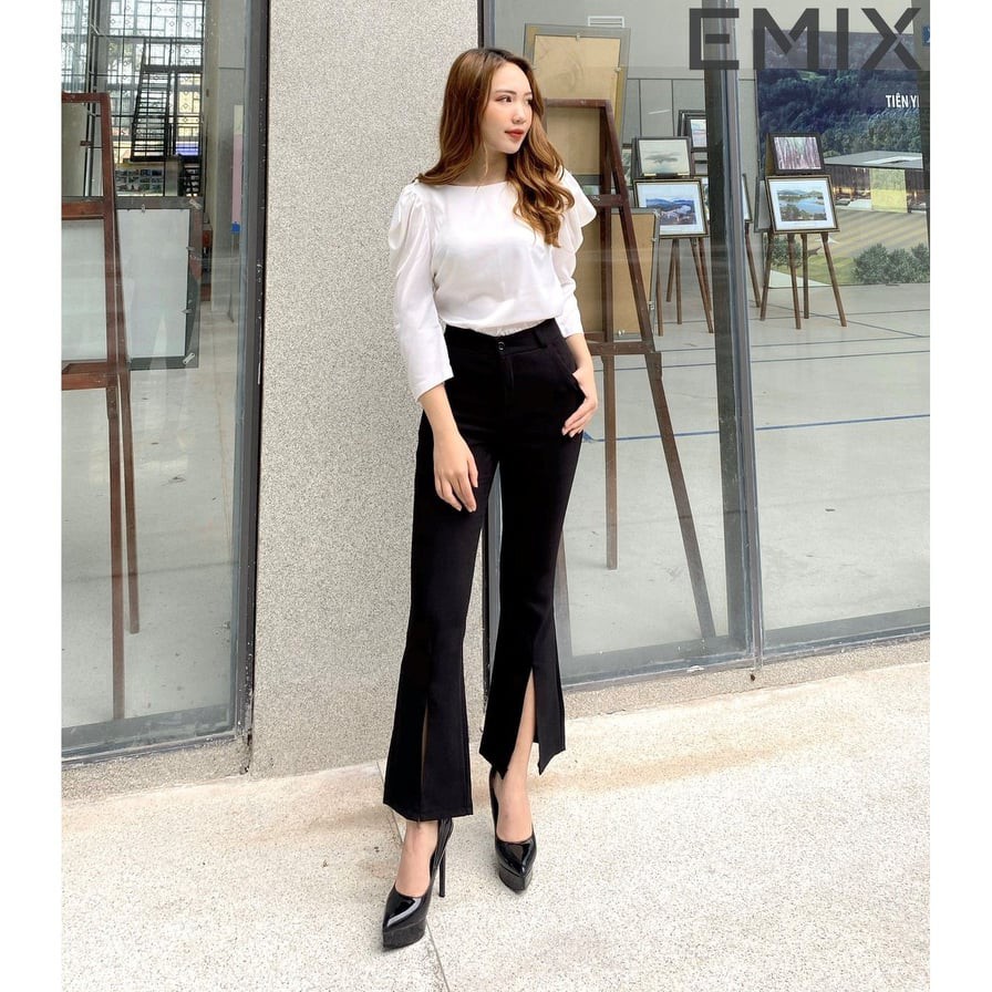 Quần Tây Công Sở Nữ Xẻ Gấu Ống Vẩy Cạp Cao Hack Chân | BigBuy360 - bigbuy360.vn